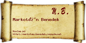 Markotán Benedek névjegykártya